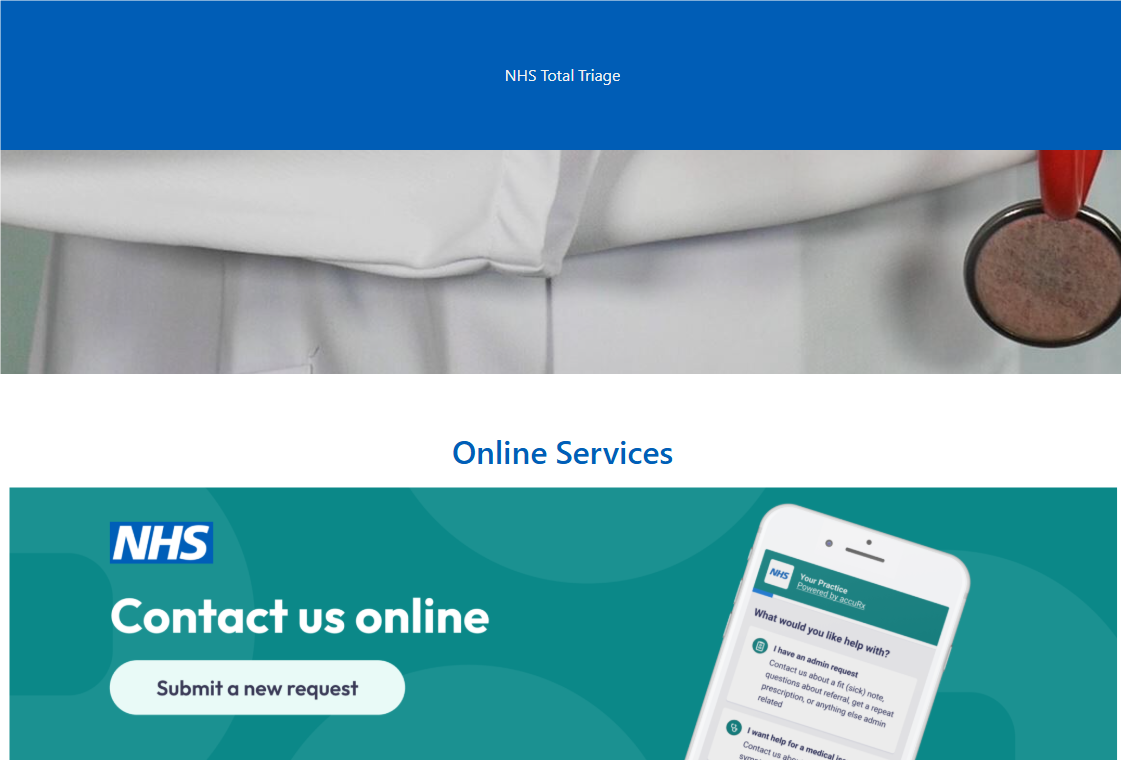 NHS Online Triage - now live